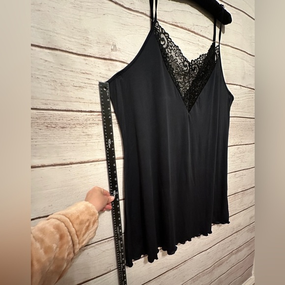 5XL Black Laced Trim Satin Slip/Cami 
Perfect for Layering - Picture 5 of 6